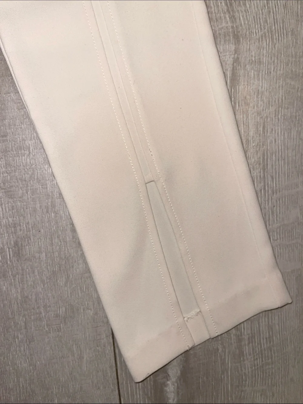 NWT L'Academie Soft Cream High waist trousers XS Bottom slit detail